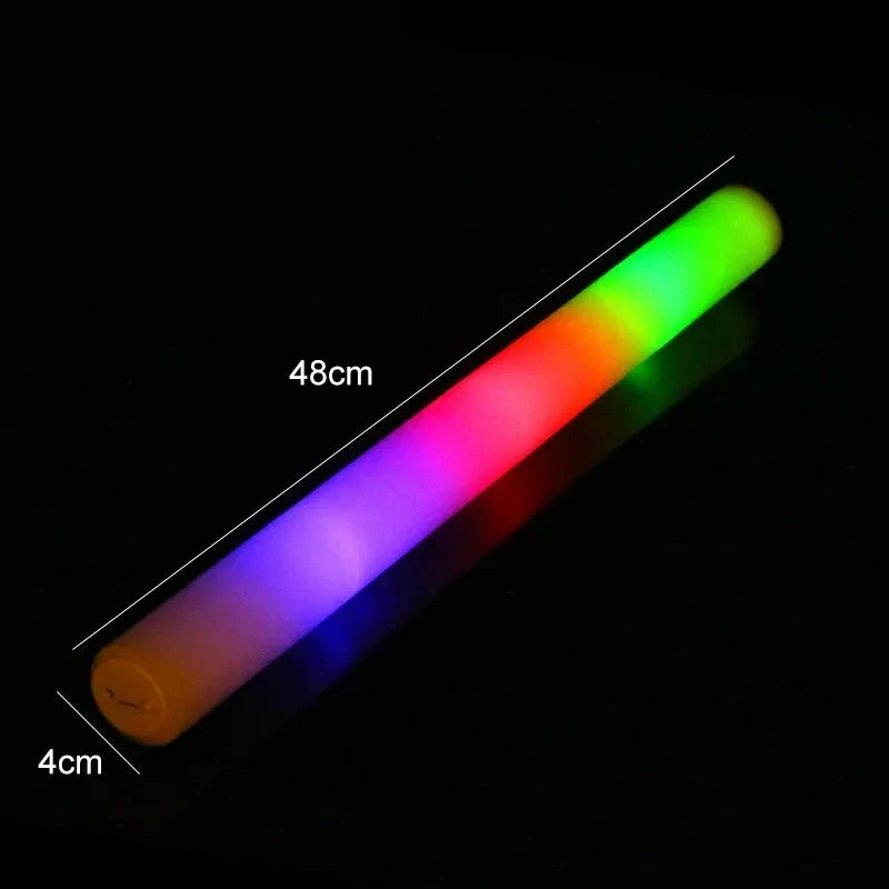 10/20pcs White LED Foam Sticks Light Up Batons Foam Glow Sticks 48cm with 3 Modes Flashing Glow in the Dark Party