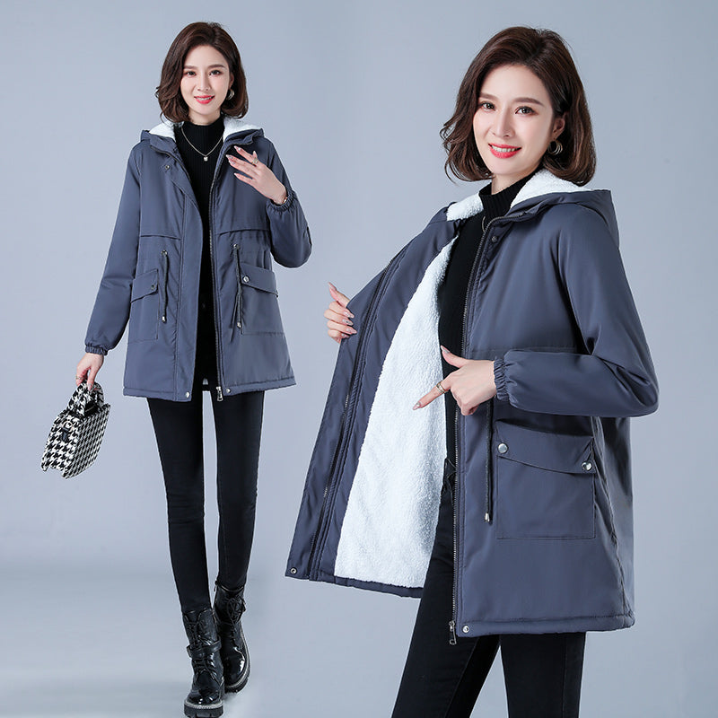Women's Winter Puffer Coat, Warm Cotton Hooded Casual Parka