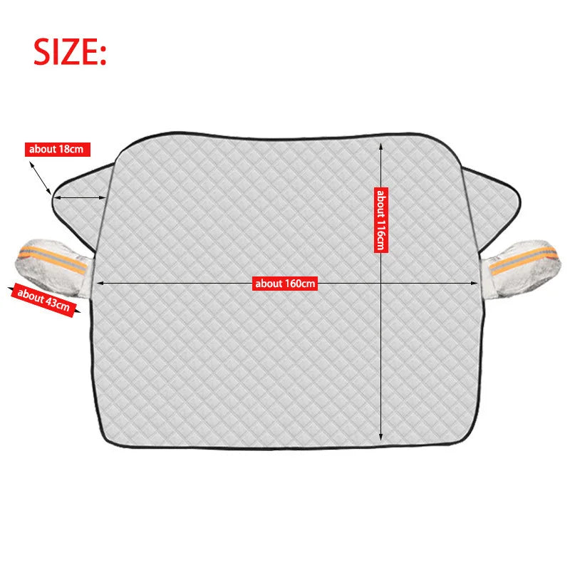 Kcimo 1Pc Sunshade Cover Car Windshield Snow Sun Shade Waterproof Protector Automobile Magnetic Cover Car Front Windscreen Cover