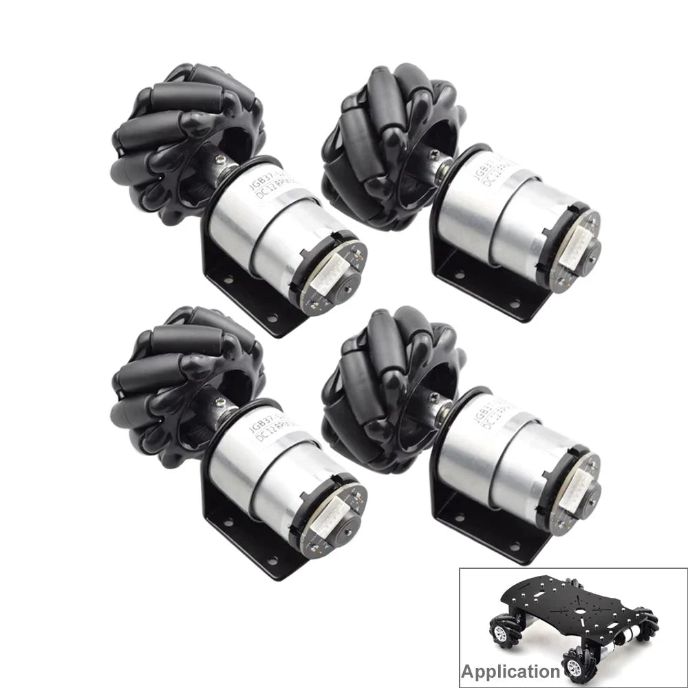 5KG Load 60mm Mecanum Wheel for Arduino Raspberry Pi with 12V DC Hall Encoder Motor DIY STEM Robot Car Toy Parts