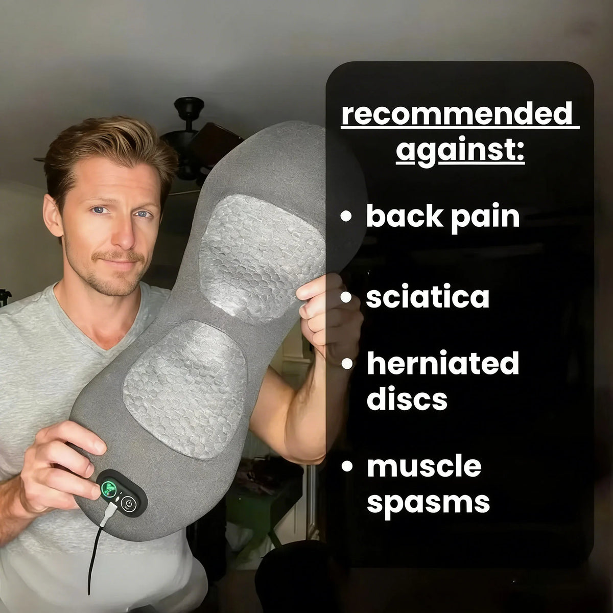 Multi-functional 3-in-1 Back Massager with Relief Bed Sleeping Shiatsu Deep Tissue Portable Shoulder Lower Back Pain Relief