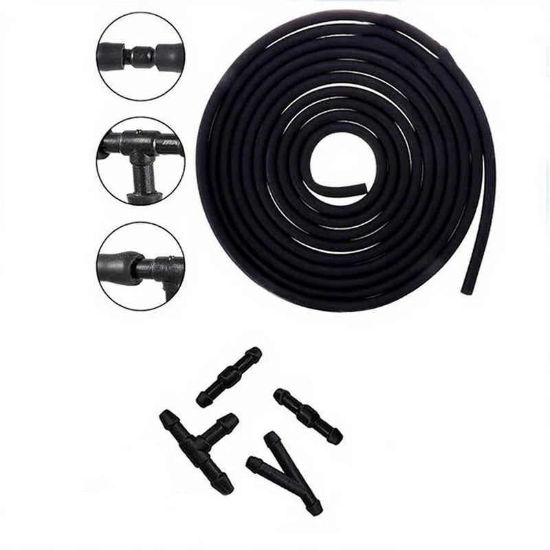 5pcs/Set 2m Car Windshield Washer Hose Automotive Wiper Blade Pipe Windshield Jet Spray Wiper Nozzle Water Hose Fluid Tube