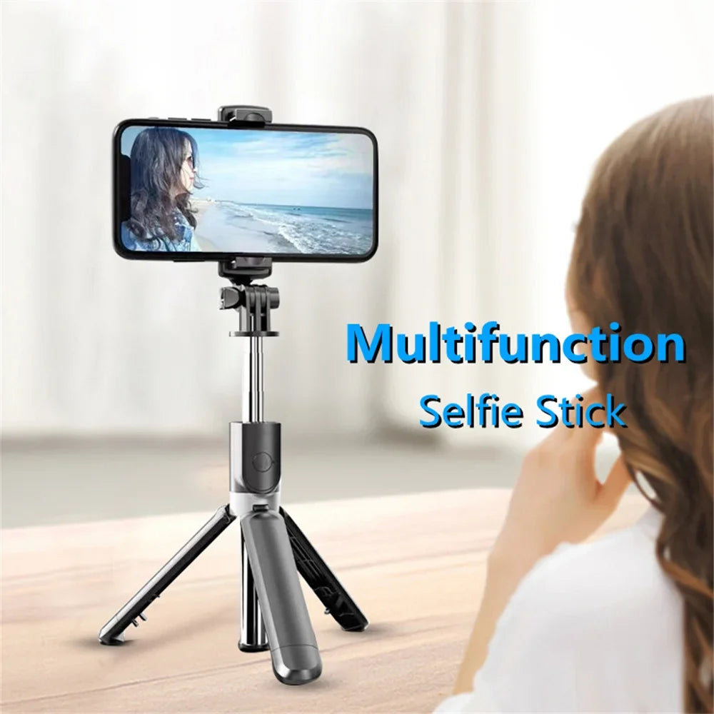 Roreta Wireless Selfie Stick Tripod Stand Bluetooth Remote Extendable Tripod for iPhone Mobile Phone Tiktok Live Streaming