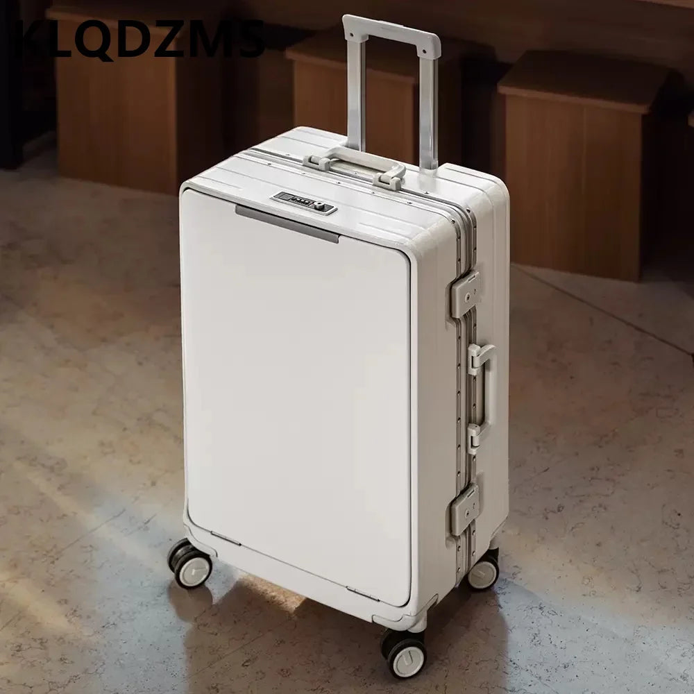 KLQDZMS 20 Inch Portable Front Opening Suitcase With Large Capacity 24 Inch Business Trip Travel Cabin Rolling Luggage Bag