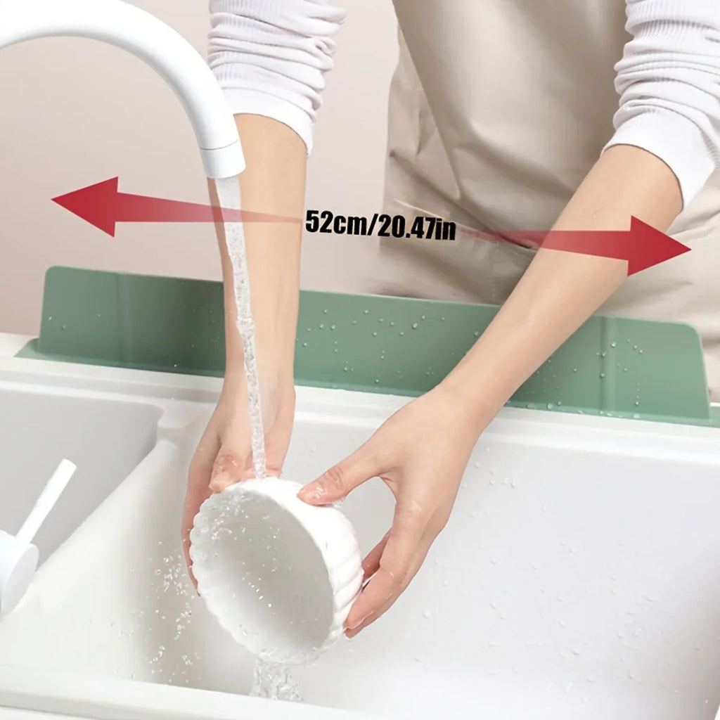 Sink Splash Guard, Suction Cup Water‑Blocking Baffle for Kitchen Countertop