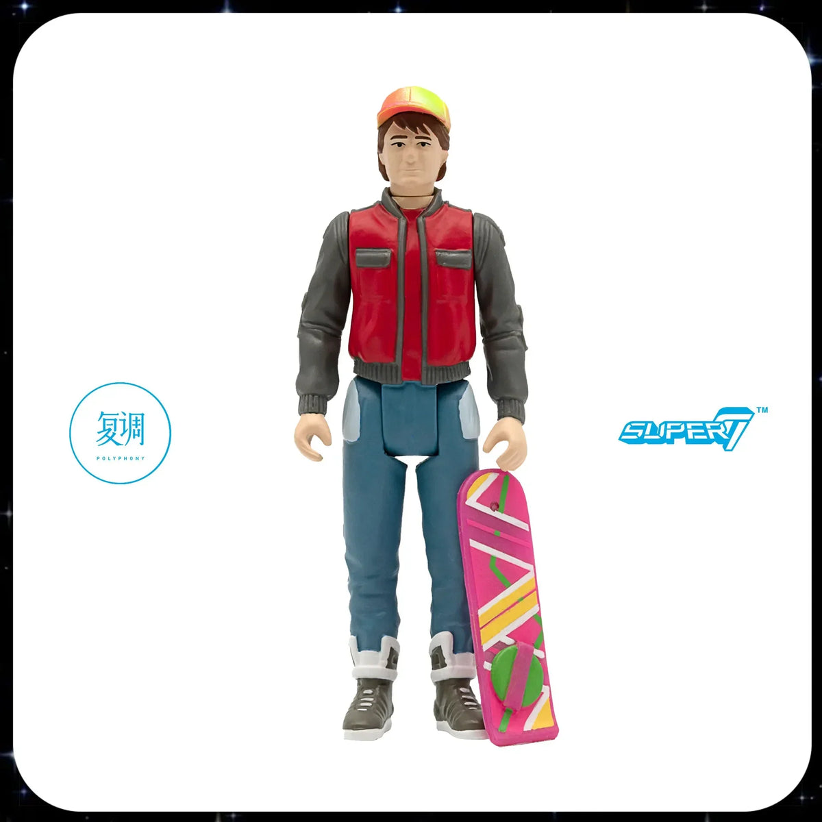 In Stock Super7 ReAction Back To The Future Part II Marty McFly Hover Board Limited 3.75" Retro Action Figure