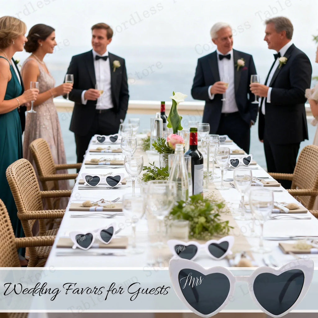 12-120 Pcs Wedding Heart Sunglasses Mr/Ms Bride Glasses Wedding Gift for Guest Bridesmaid Heart Glasses Just Married Party Favor