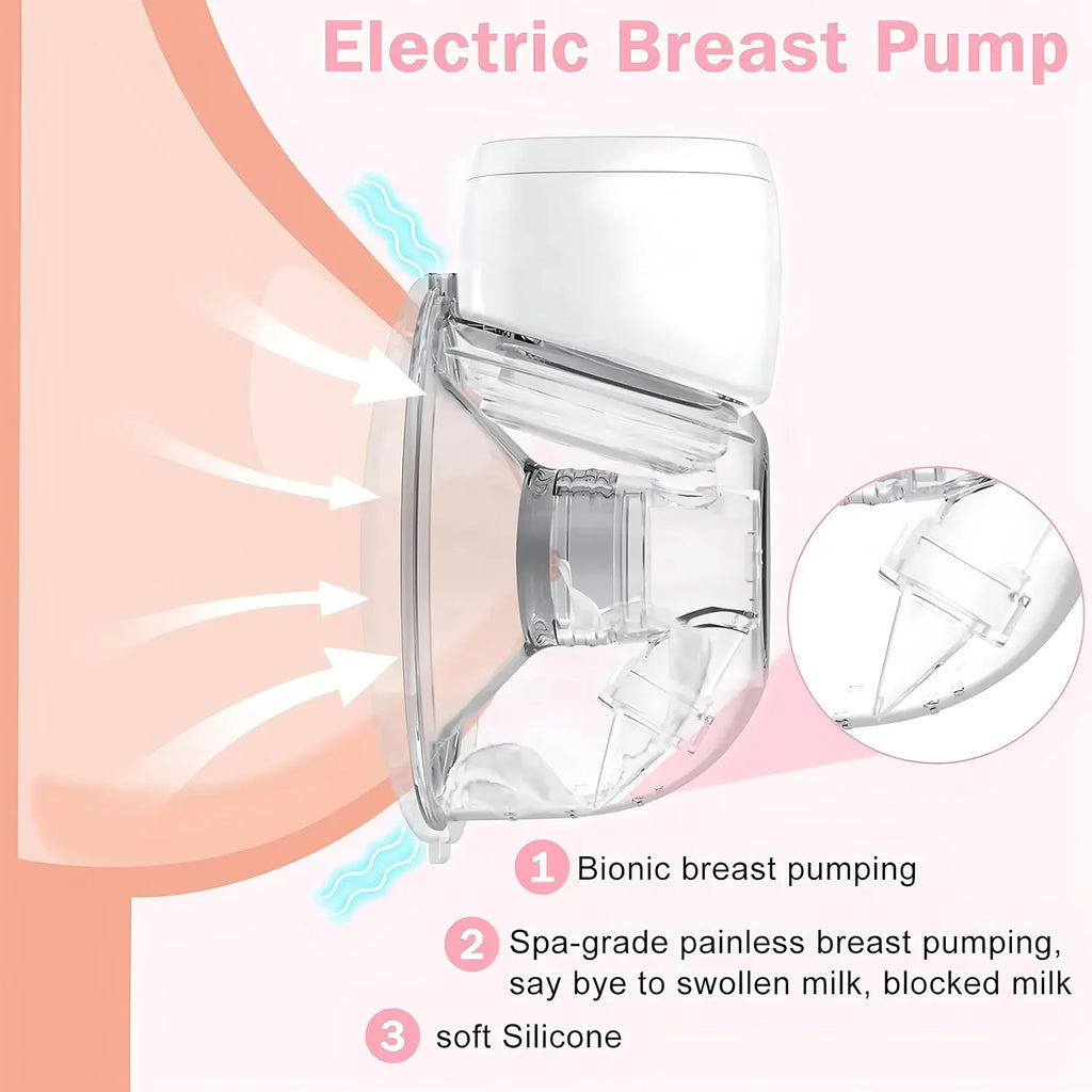 Electric Breast Pump for baby Milk Handsfree Postpartum Wearable Breastfeeding Pump Portable Smart Suction Breast Pump 1PCS