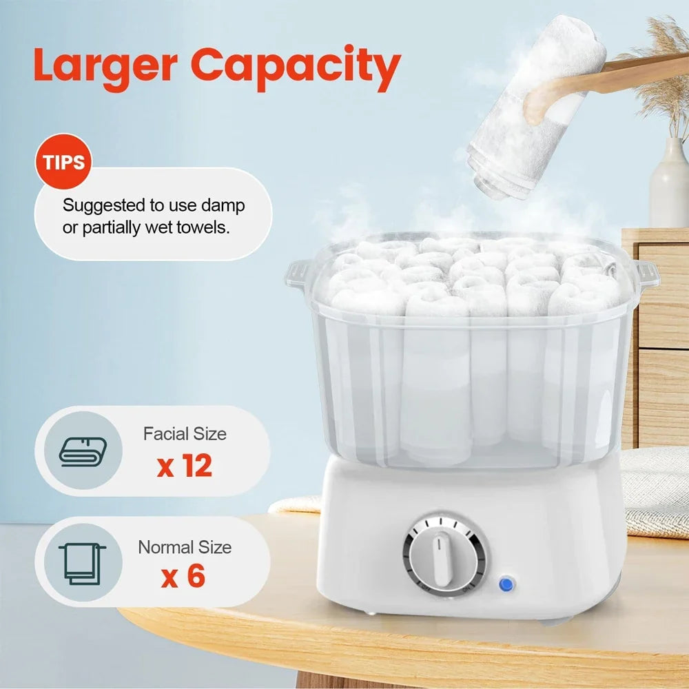 Portable Hot Towel Warmer Rapid Heating Towel Steamer for Holding 12 Mini Wet Towels Small Towel Heater for Bathroom Spa,Salon