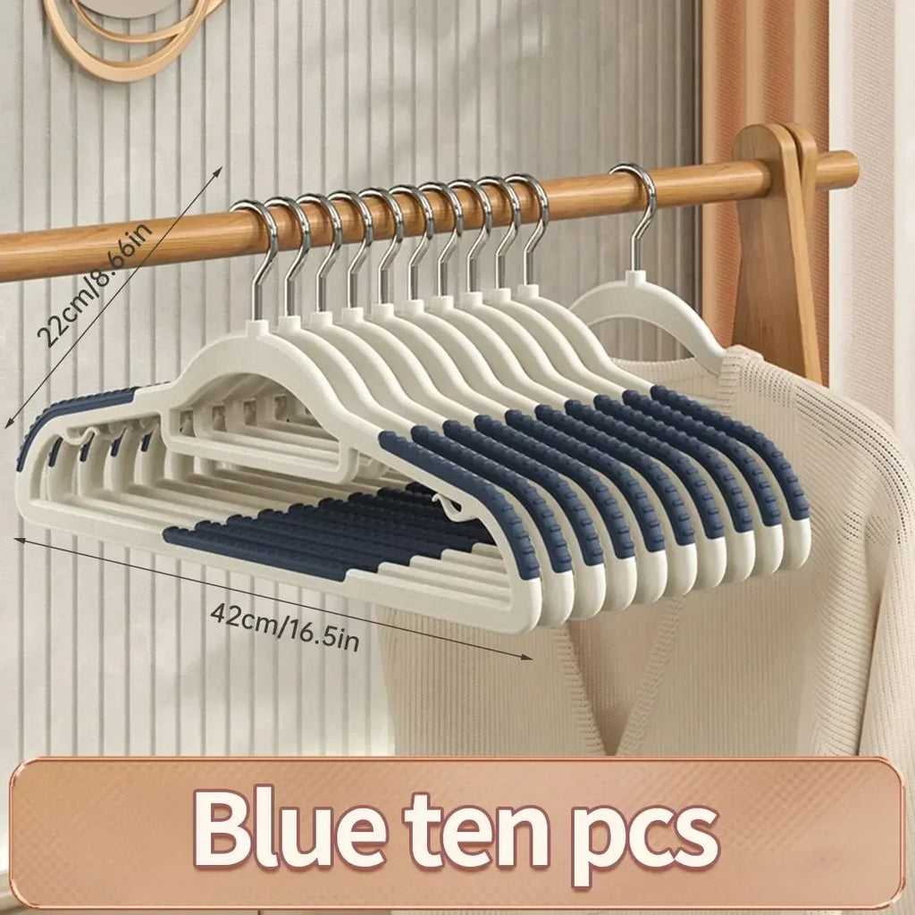 Hot-selling 10-piece set of household double-hook non-slip hangers no-mark drying suitable for both wet and dry clothing storage