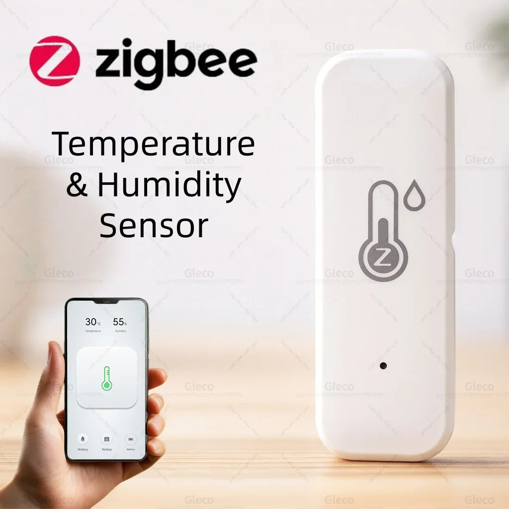 Tuya Zigbee Temperature And Humidity Sensor Indoor Smart Home Hygrometer Battery Powered Smart Life APP Z2M Real-time Monitoring