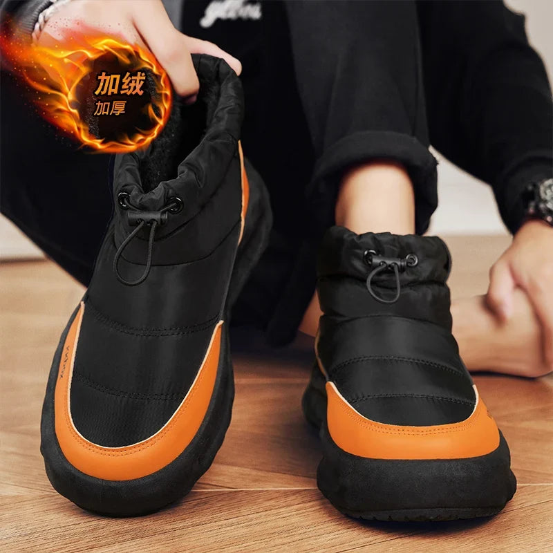 Men's Winter Velvet Ankle Boots, Warm Stylish Winter Shoes