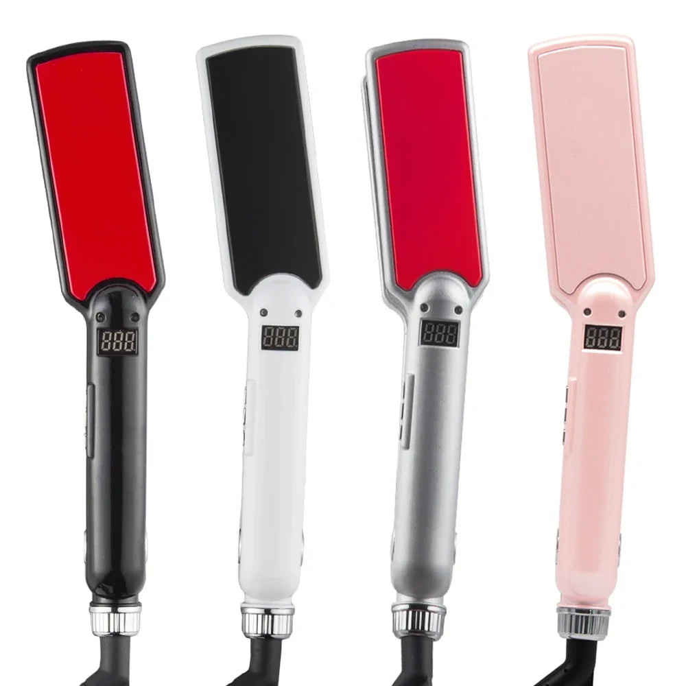 High Temperature Titanium Flat Iron Keratin Hair Straightener Professional MCH 480℉ Wide Floating Plates Straightening Irons