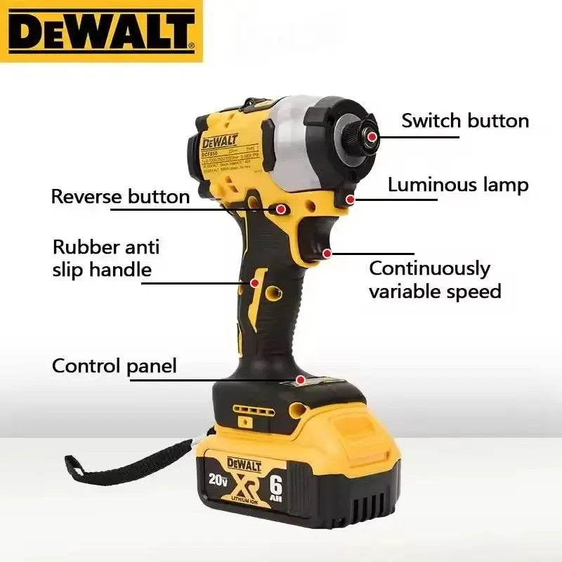 Dewalt DCF850 Wireless Brushless Electric Screwdriver Lightweight 20V Battery Impact Wrench Powerful Portable Tool