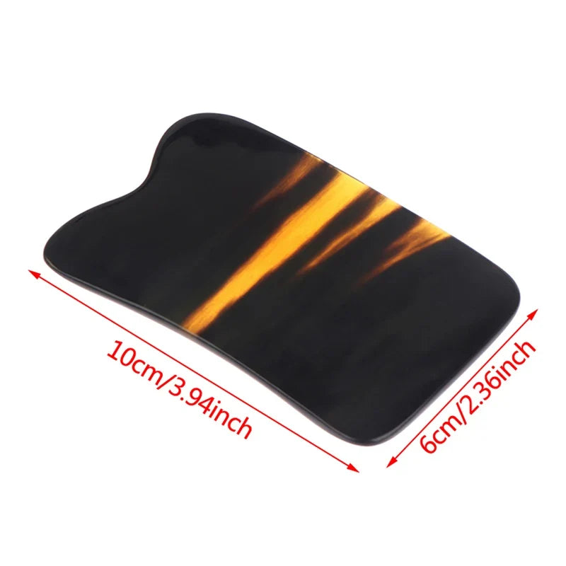 Natural Horn Guasha Board Scraping Plate Massage Tool SPA Acupuncture Gouache Scraper Body Massager Traditional Health Care