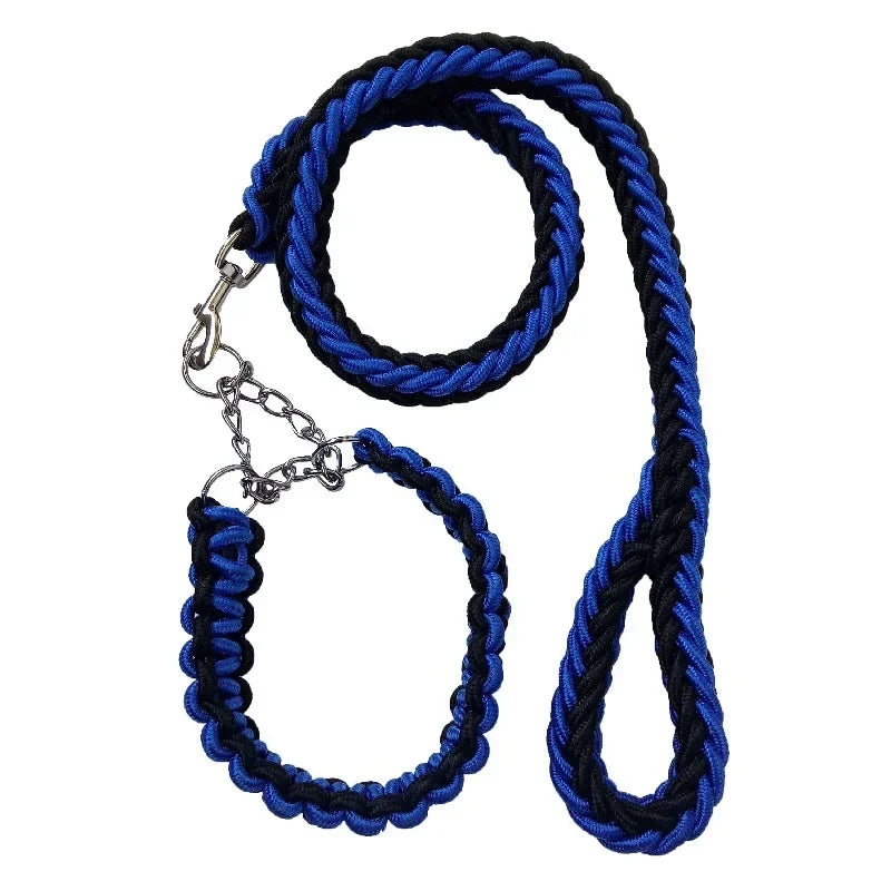 Dog Leash with P Chain Collar Traction Rope Dog Lead for Smal Large and Medium Dogs