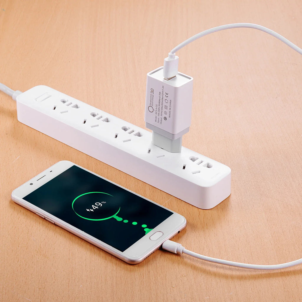 Quick Charge 3.0 Wall Fast Charger Adapter Micro USB Fast Data Sync Charger Cable for Samsung Xiaomi Huawei HTC LG Mobile Phone