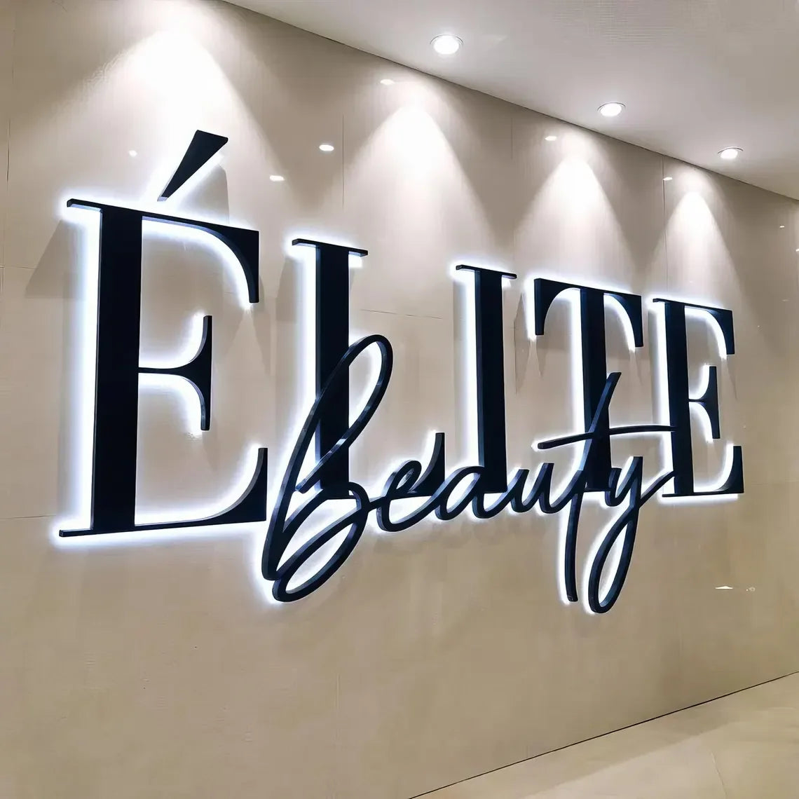 Custom 3D LED Illuminated Metal Letters Backlit Logo Sign For Beauty Salon Nail Lash Spa  Commercial Storefont Signage Outdoor