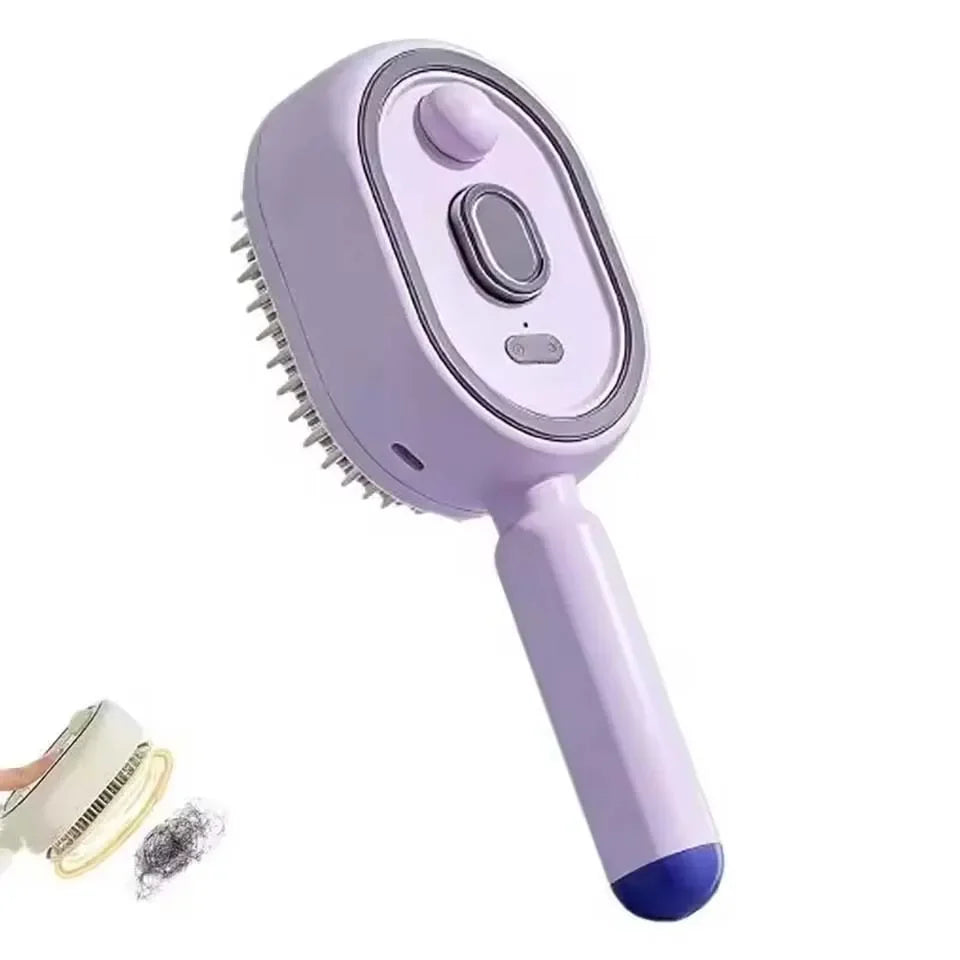 2026 Electric Steaming Hair Straightener Brush Electric Spray Air Cushion Massage Hair Brush Rechargeable Detangling Steam Brush