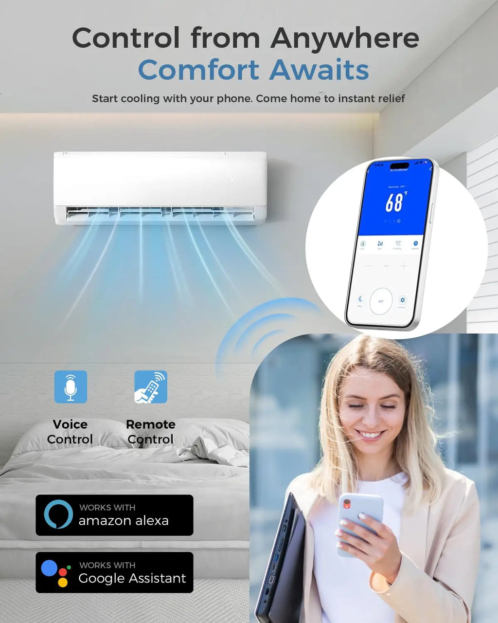 12000 BTU Mini Split AC/Heating System, 22 SEER2 115V, Cools Rooms up to 750 Sq.Ft, Air Conditioner with Installation, Custom
