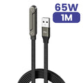 65W USB A To USB Type C Cable Quick Charge Phone Charger Cable Built In Foldable Stand Data Wire 2 in 1 USB C Charging Line