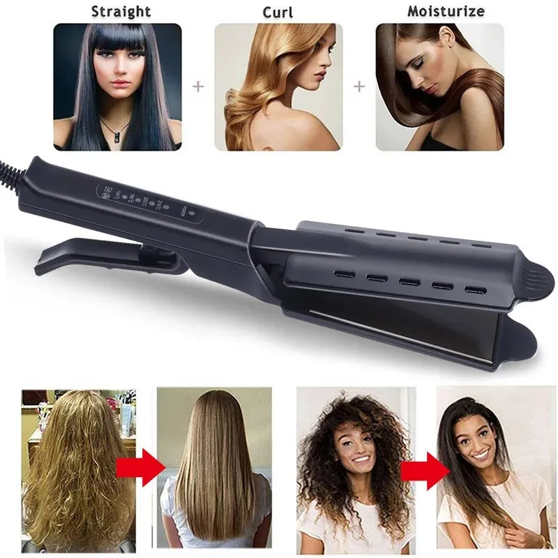Wide Plate Ionic Flat Iron Hair Straightener Adjustable Temperature 4 Gear Professional Styling Tools Hair Straightener