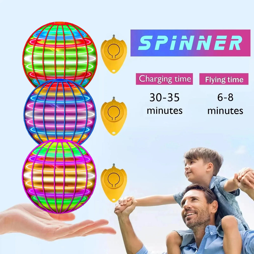 Boomerang Flyorb Magic Flying Ball with LED Lights Drone Hover Ball Fly Nova Orb Flying Spinner Fidget Toys Gift for Kids