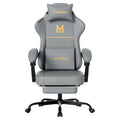 Gaming Chair with Footrest, Ergonomic Video Game Chair with Adjustable Lumbar and Headrest Massage Support,PU Leather