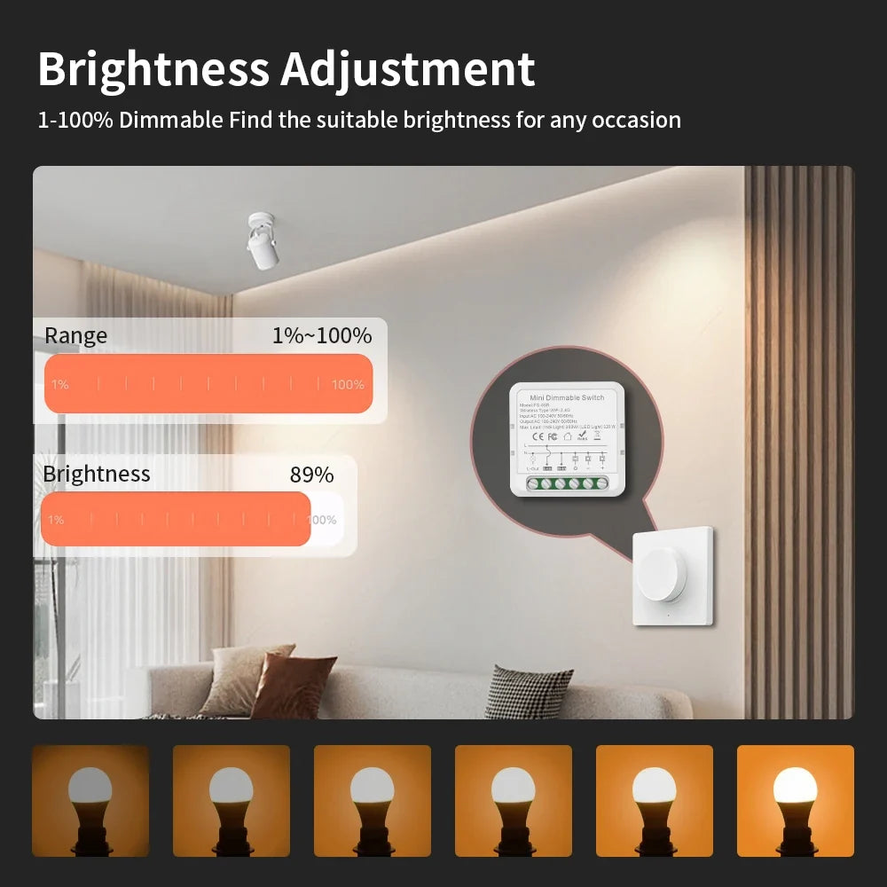 TNCE Tuya WIFI Light Dimmer Switch EU/US Brightness adjust LED Dimmer Breaker Module Smart Life Voice Control Alexa Google Home
