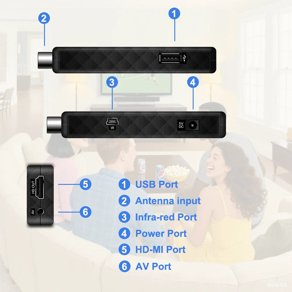 Dluxury New DVB T2 DVB C H.265 Digital TV Decoder HD Free TV Channels 7Days EPG TV Tuner TV STICK for Spain France Itlay ect
