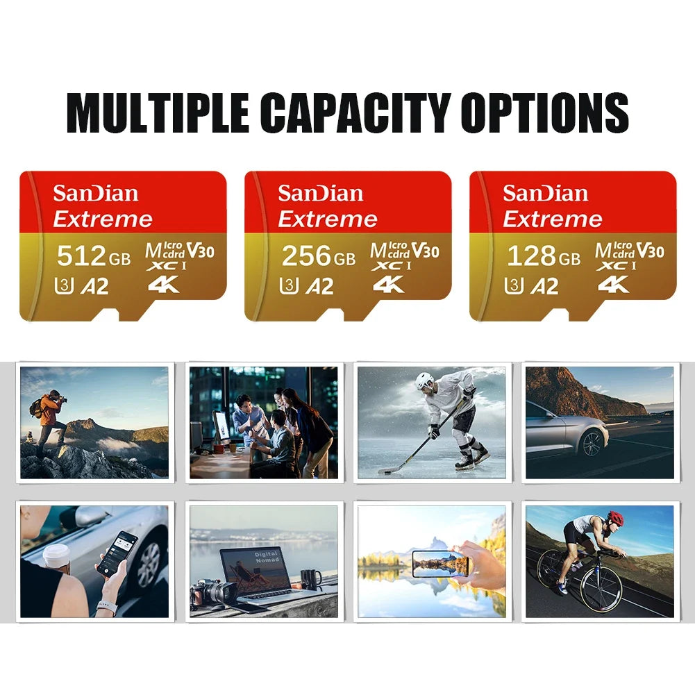 Memory Card Micro TF SD 64GB 128GB 512GB SD Card U3 V30 A2 High Speed Top Quality For Nintendo Switch Lite Game Console Extended