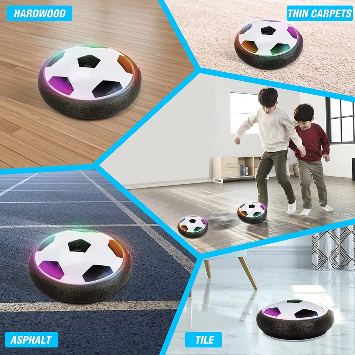 Family Games Children's Hover Football LED Soccer Ball Electric Hover Football Toy Light Up With Music Parent-child Sports Toys