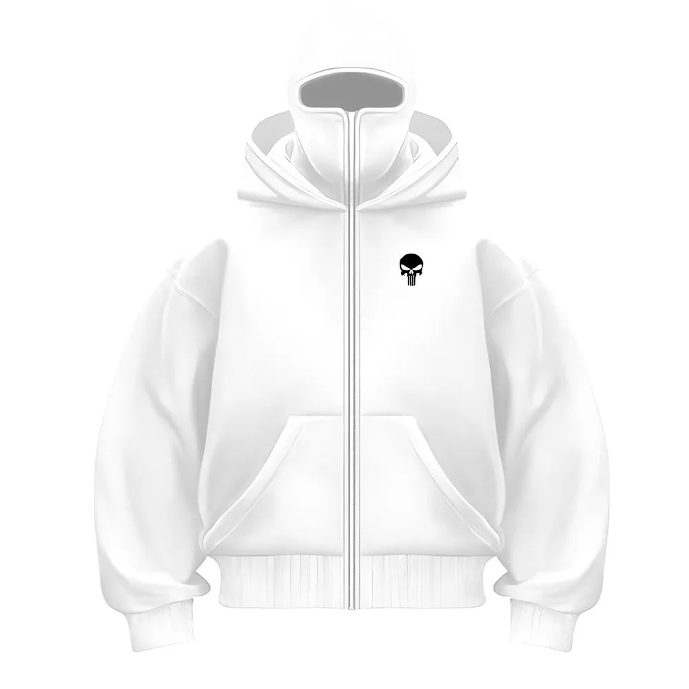Men's Balaclava Hoodie – Half-Zip Double Hooded Fleece Sweatshirt