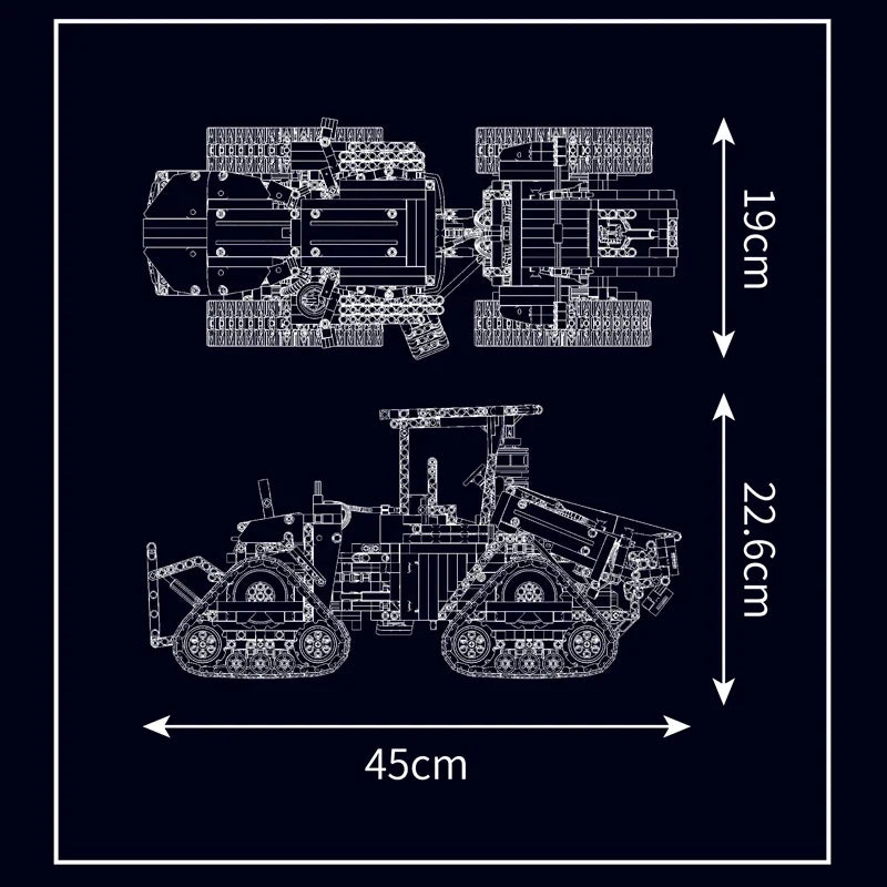 Mould King 18020 Technical Car Toys The APP RC MOC-35270 Pneumatic Crawler Tractor Building Block Brick Kids Christmas Gift