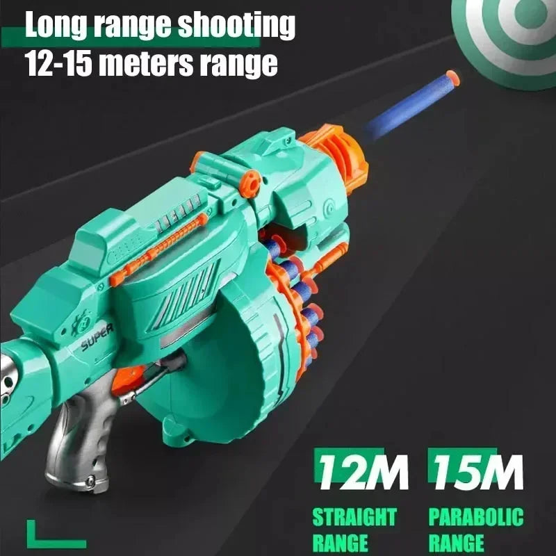 B Nerfs Gun Toy Children's Electric Continuous Shooting Gatling Suction Cup Soft Bullet BB Gun Juguetes for Kids Gift