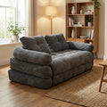 Modern Convertible Sofa Bed, 2-Seater Vacuum Packed Compressed Couch, Soft Memory Foam Floor Sofa for Small Space Living Room