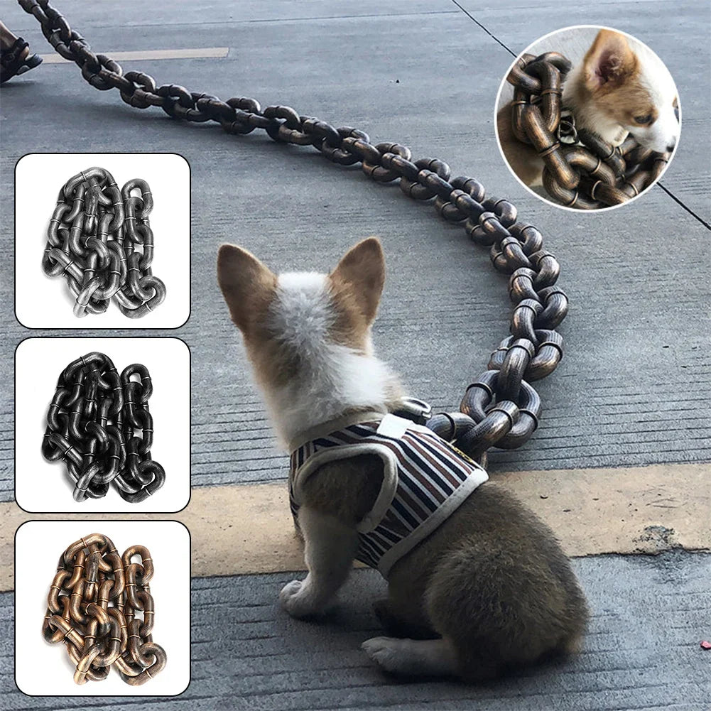 Chain Dog Leashes Simulation Life-Like Iron Chain For Large Medium Small Pet