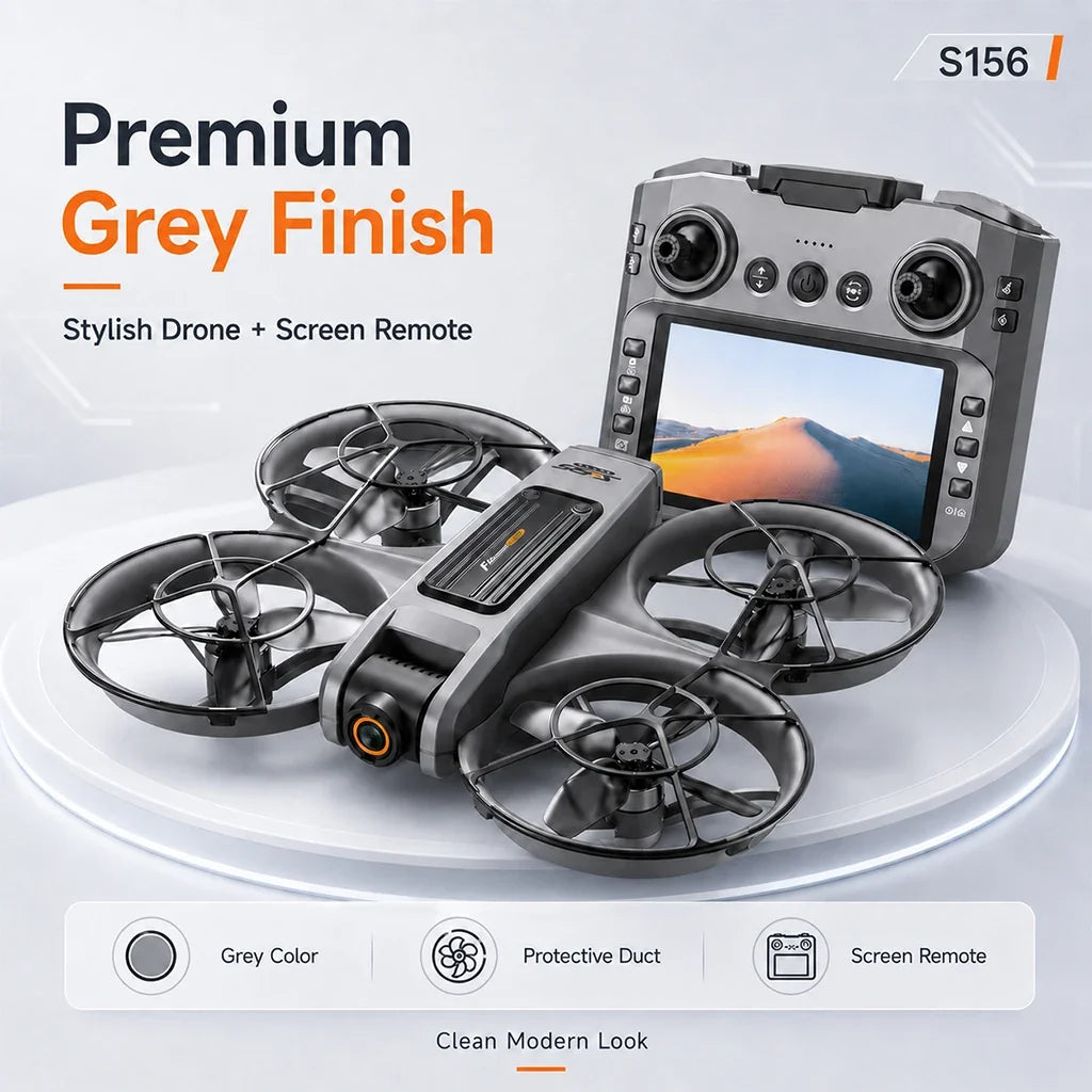 RC Drone 12.5cm Large Screen Remote Control Optical Flow Positioning Stable Hover Wind Resistant 360° Surround Protection Brushless Power Drone
