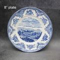 The Blue Britain Castles  Dinner Set European Style Dinner Ware Ceramic Breakfast Plate Beef Dishes Dessert Dish Soup Bowl