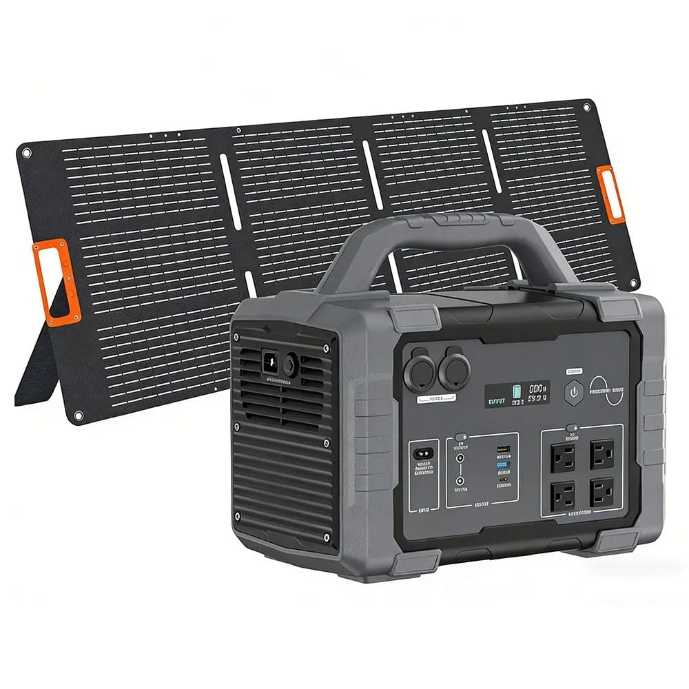 1800W Surge 3600W Portable Solar Generator Kit, LiFePO4 1024Wh Power Station With 200W Panel & 1.5H AC Fast Charge, Custom