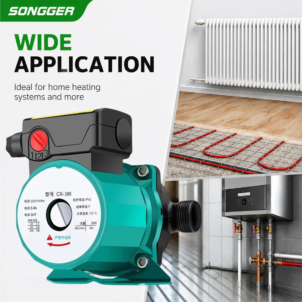 RS25-6A Hot Water Circulation Pump AC220V Energy Saving Low Noise Boiler Heating Pump 3/4" 1" HVAC Floor Heating Booster Pump