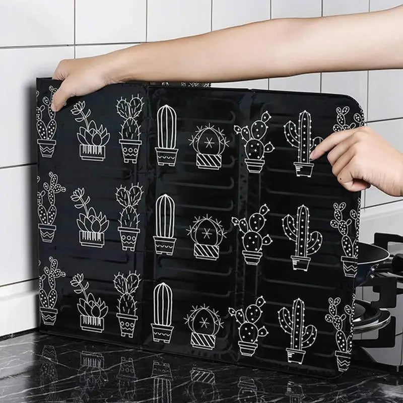 Anti Oil Splatter Guard Wall Foldable Splatter Shield Guard Aluminum Splatter Guard For Grease Backsplash, easy to clean
