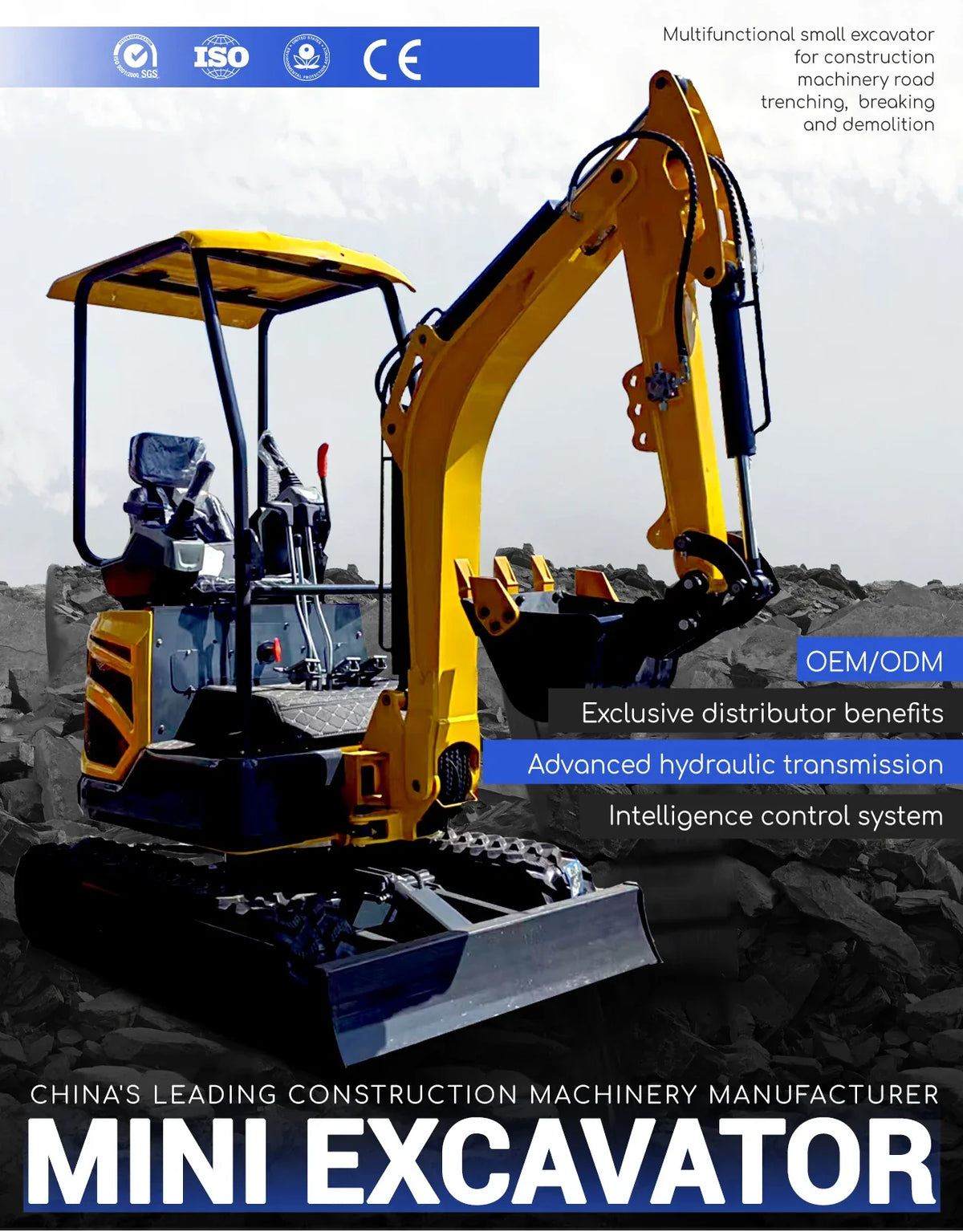 1.8 Ton Mini Excavator – Kubota Diesel Crawler Digger with Hydraulic Pilot Controls