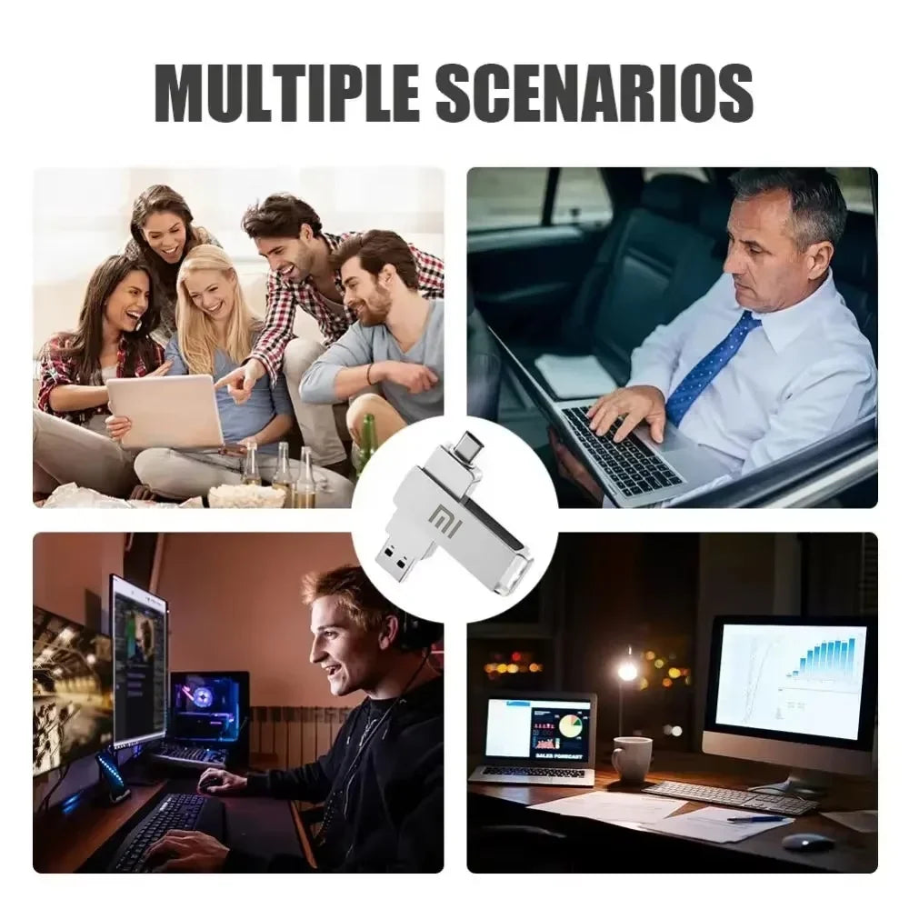 High Speed USB 3.0 Flash Drive 16TB Metal Pendrive U Disk 2TB OTG Memory Stick Portable USB For Xiaomi Laptop Digital Equipment