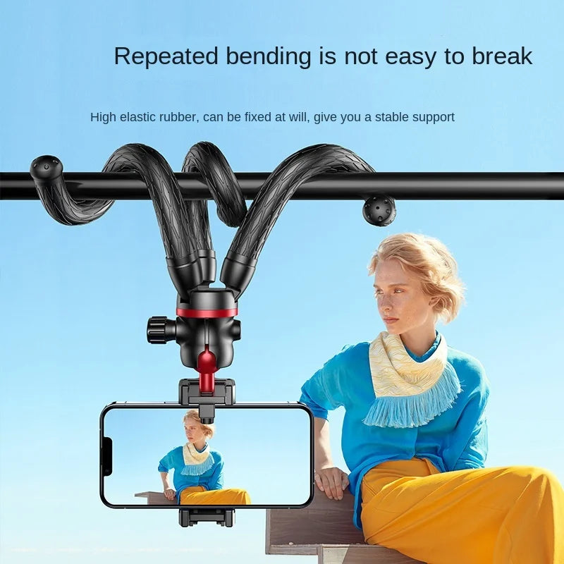 Roreta 2025 new Flexible Octopus Tripod for Phone Camera DSLR 2in1 Design Tripod With Phone Holder Side Cold Shoe 1/4'' Screw