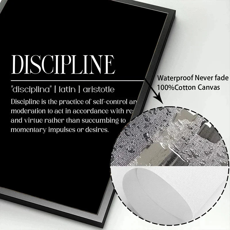 Motivational Quotes Inspirational Discipline Prints Poster Canvas Painting Modern Wall Art Picture for Living Room Home Decor