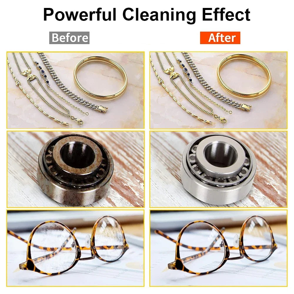 Ultrasonic Cleaner Glasses Cleaning Machine for Jewelry Watches Denture Tool Ultrasonic High Frequency Vibration Washing Bath