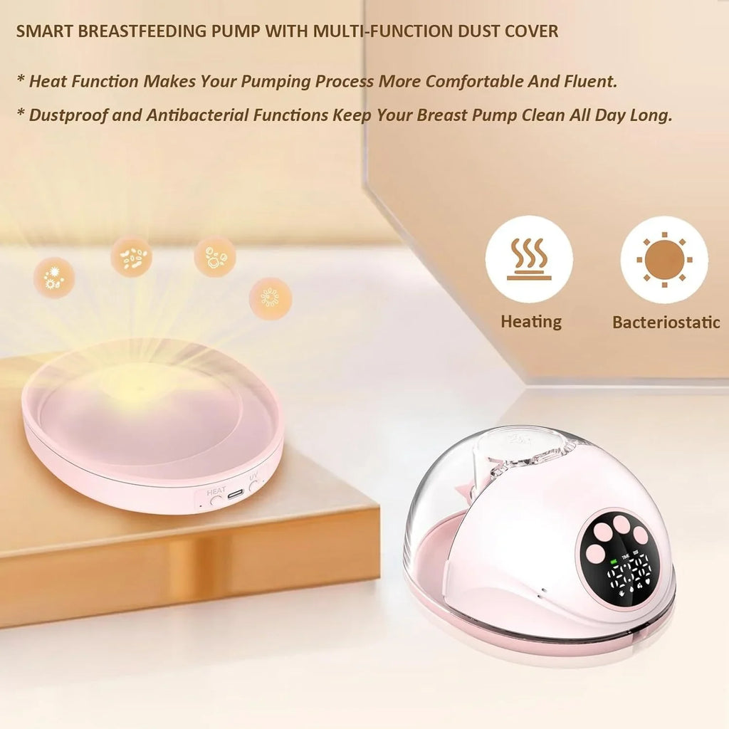 Upgrade Breast Pump Electric Handsfree BPA Free With Heating &UV Sterilize Lid Optional Silent Wireless Wearable Breastmilk Pump