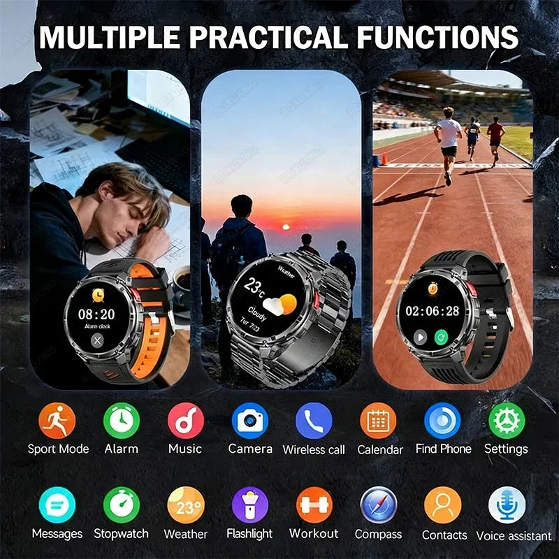 2026 New T-Rex3 Pro 1100mAh Battery Smart Watch Man GPS trajectory Sports Run tracker Outdoor Compass Military Smartwatch Men