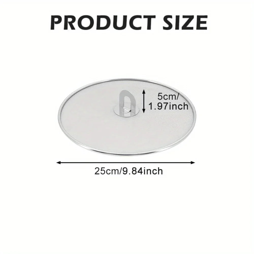 1/3Pcs Splatter Screen for Frying Pan Cooking, Stainless Steels Frying Pan Splatter Guard with Fold Flat Knob Cover Protector